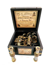 Antique Nautical Brass J. Scott Ship Working Astrolabe Telescope Sextant in Wooden Box